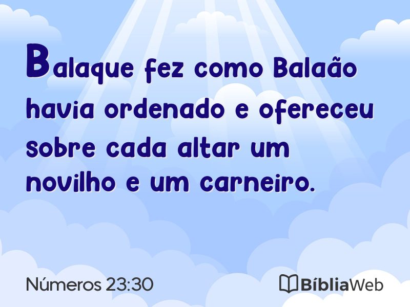 Números 23:30 em imagem para compartilhar
