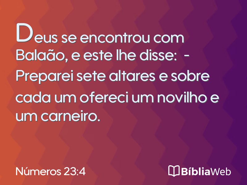 Números 23:4 em imagem para compartilhar