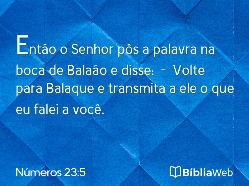 Números 23:5 em imagem para compartilhar