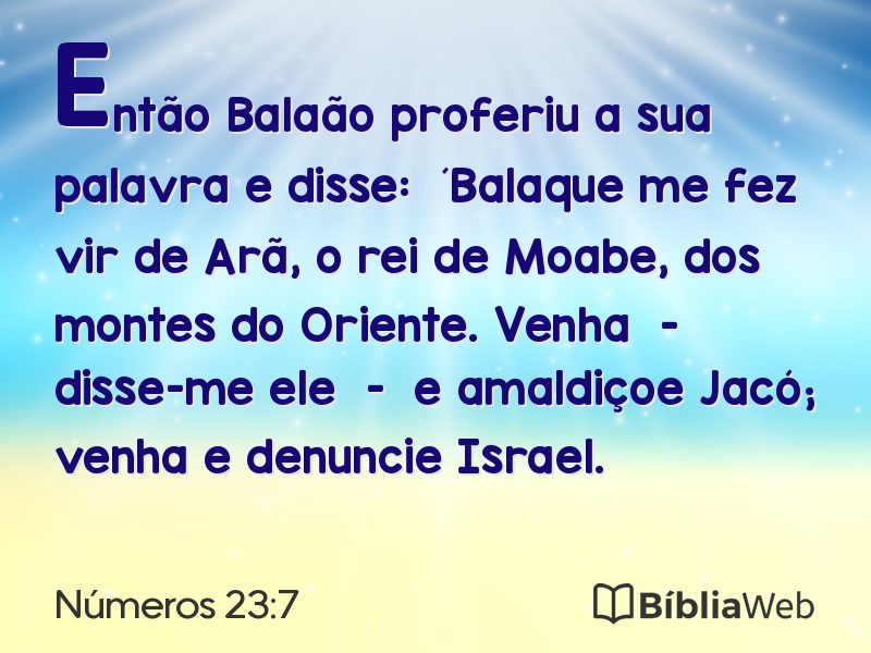 Números 23:7 em imagem para compartilhar