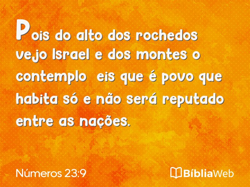 Números 23:9 em imagem para compartilhar