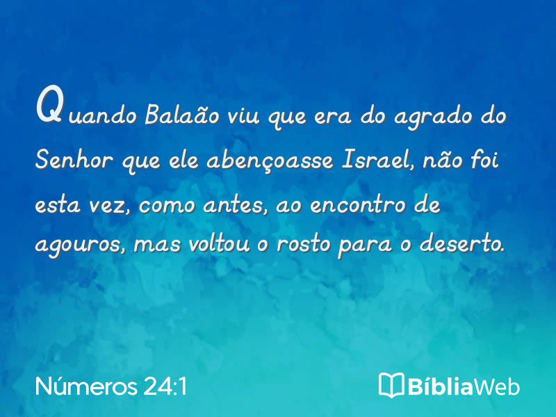 Números 24:1 em imagem para compartilhar