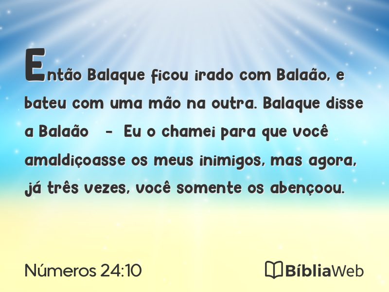 Números 24:10 em imagem para compartilhar