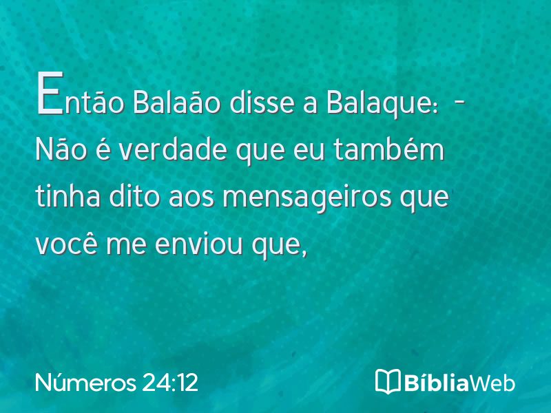 Números 24:12 em imagem para compartilhar