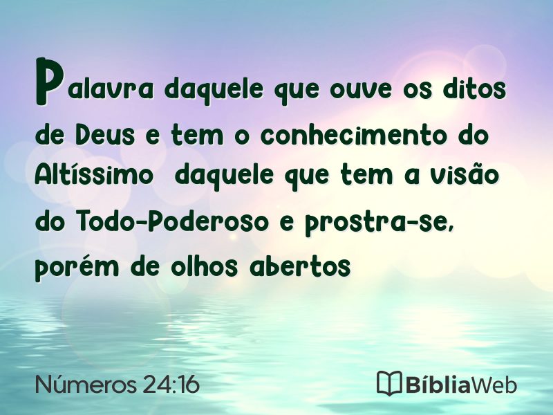 Números 24:16 em imagem para compartilhar