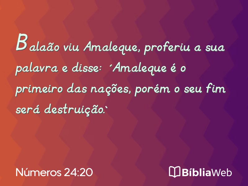 Números 24:20 em imagem para compartilhar