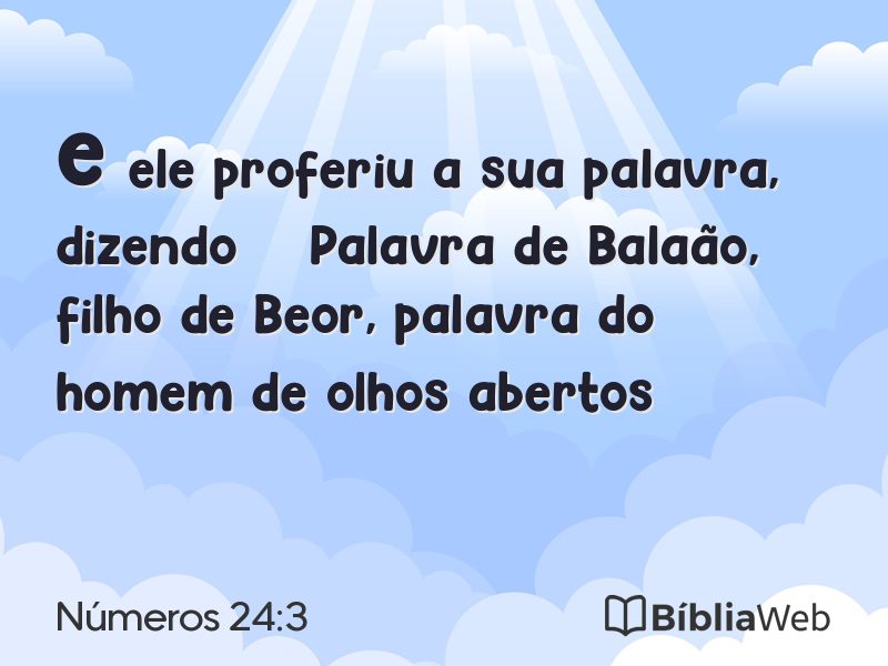 Números 24:3 em imagem para compartilhar
