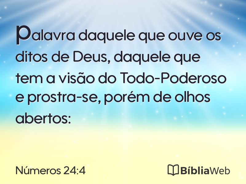 Números 24:4 em imagem para compartilhar