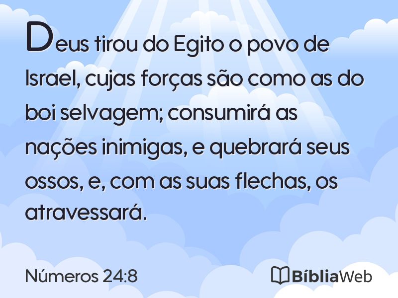 Números 24:8 em imagem para compartilhar
