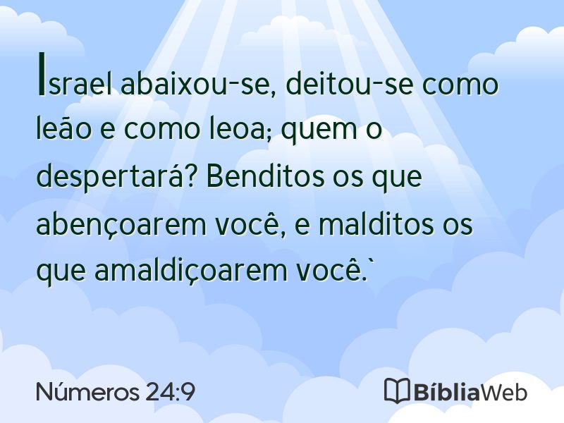 Números 24:9 em imagem para compartilhar