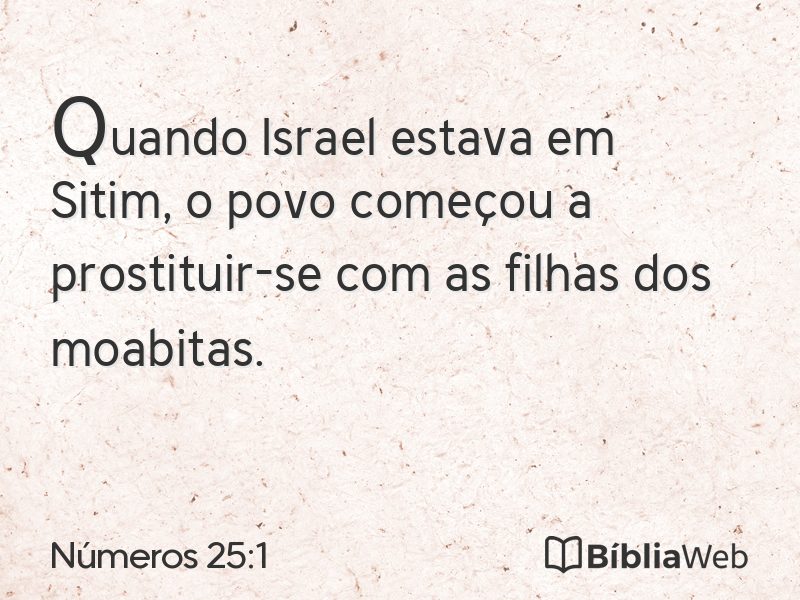 Números 25:1 em imagem para compartilhar