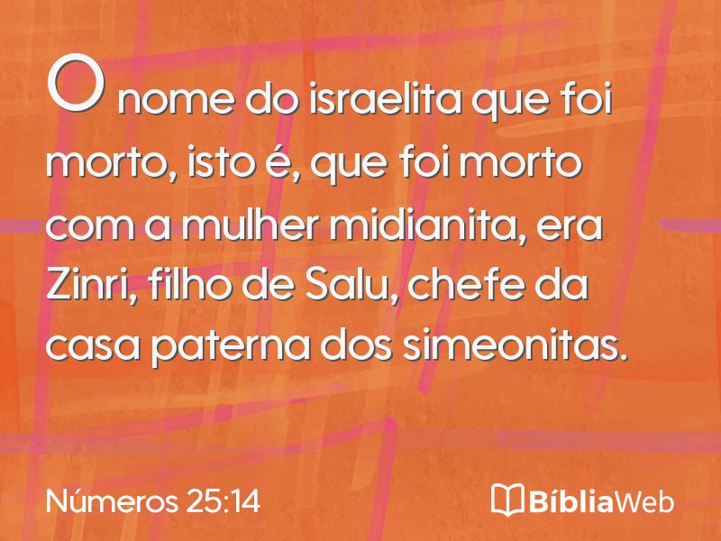 Números 25:14 em imagem para compartilhar