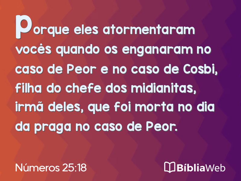 Números 25:18 em imagem para compartilhar