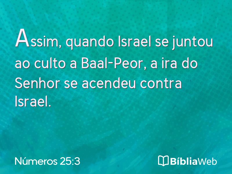 Números 25:3 em imagem para compartilhar