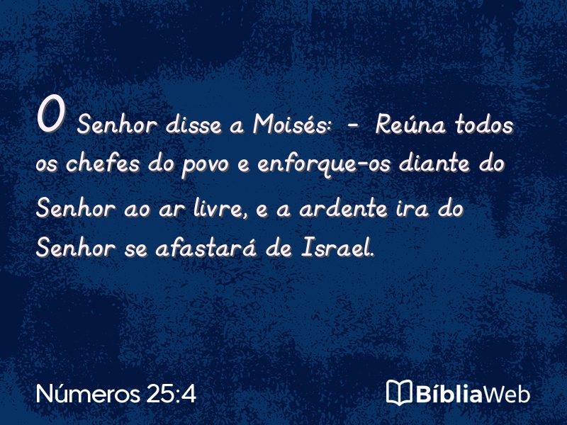Números 25:4 em imagem para compartilhar