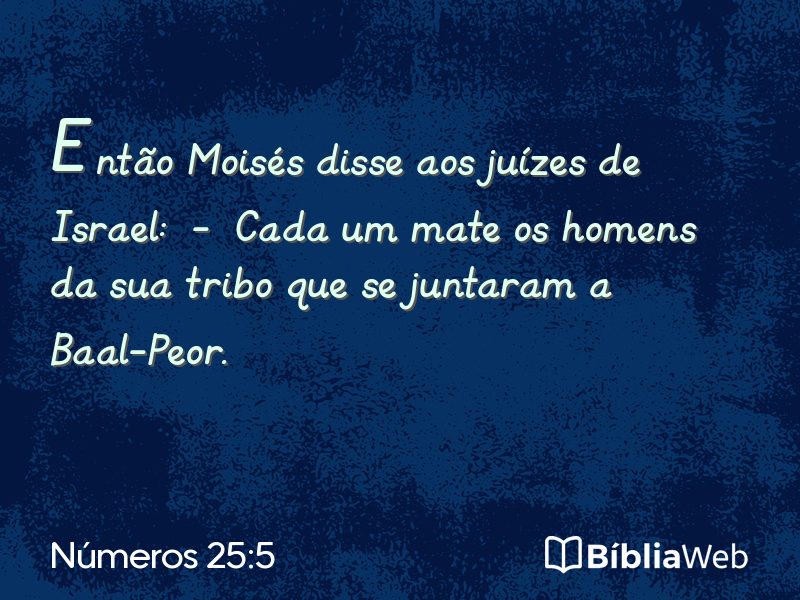 Números 25:5 em imagem para compartilhar
