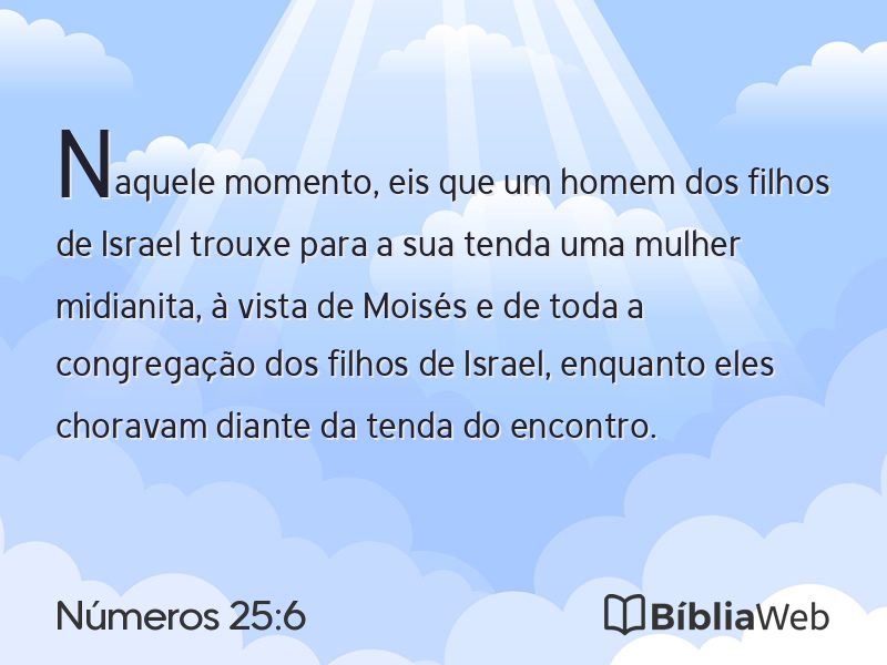 Números 25:6 em imagem para compartilhar