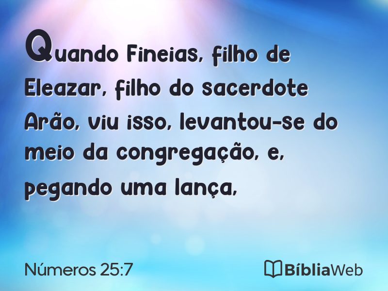 Números 25:7 em imagem para compartilhar