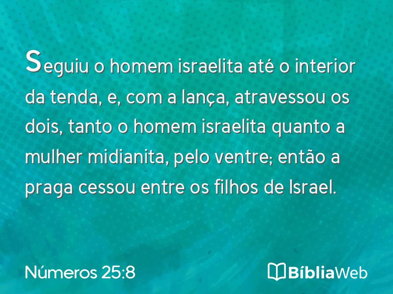 Números 25:8 em imagem para compartilhar
