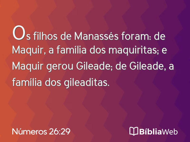 Números 26:29 em imagem para compartilhar