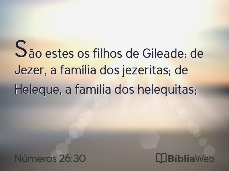 Números 26:30 em imagem para compartilhar