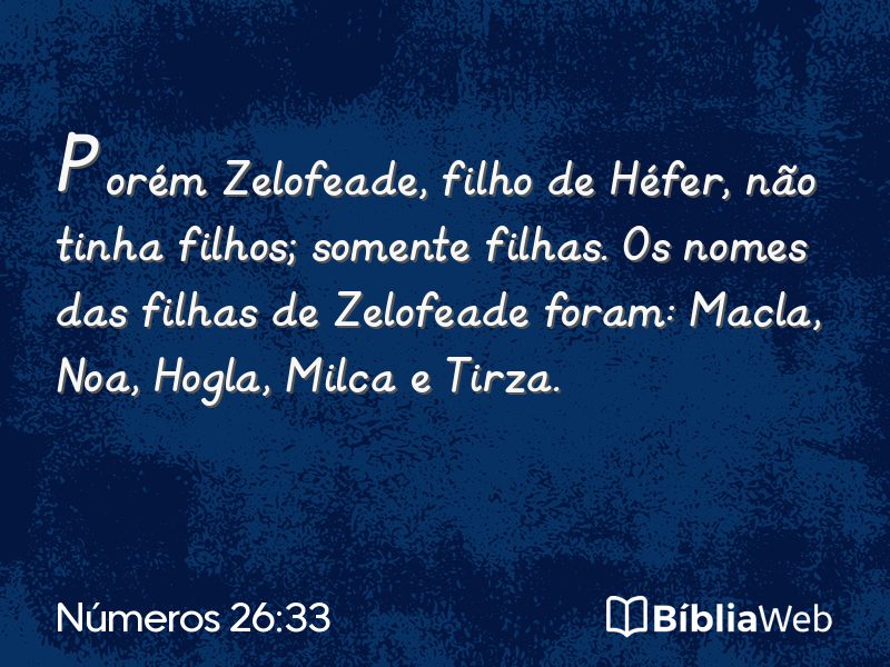 Números 26:33 em imagem para compartilhar
