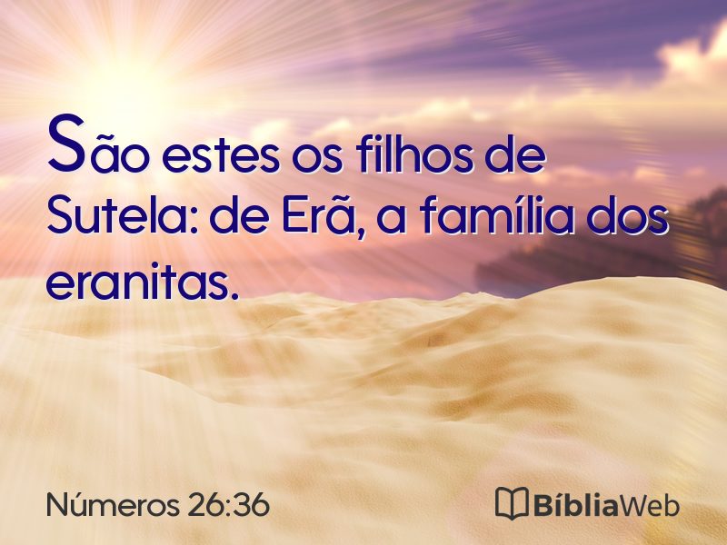 Números 26:36 em imagem para compartilhar