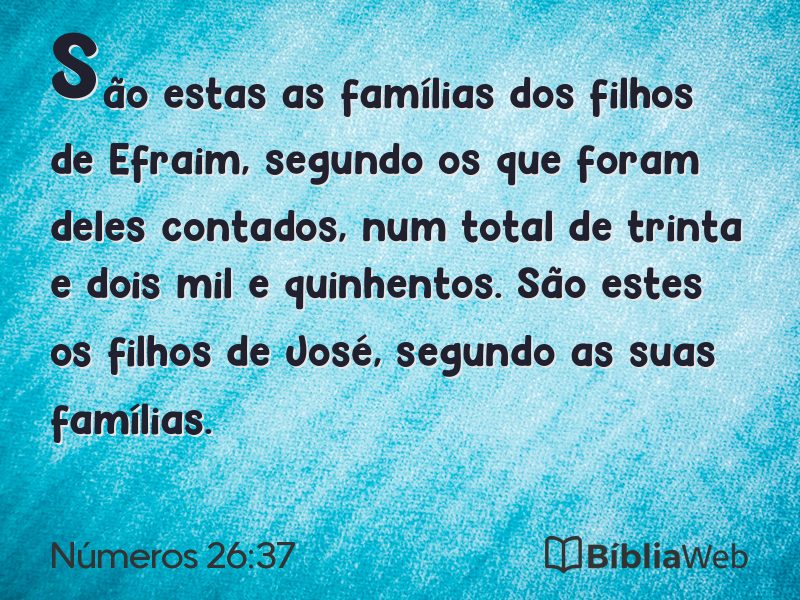 Números 26:37 em imagem para compartilhar