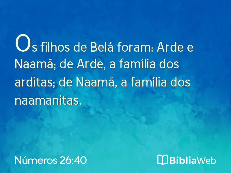 Números 26:40 em imagem para compartilhar