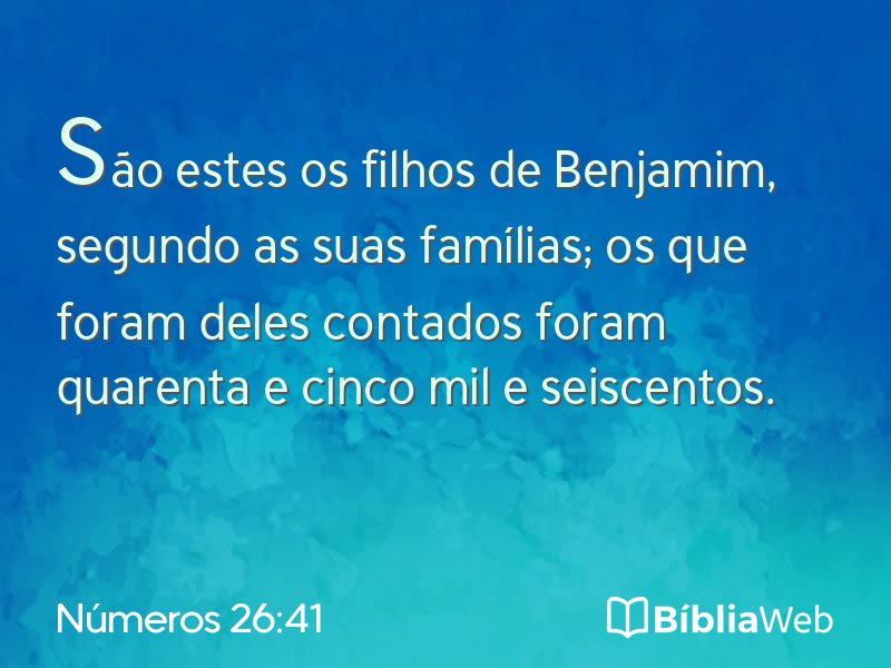 Números 26:41 em imagem para compartilhar