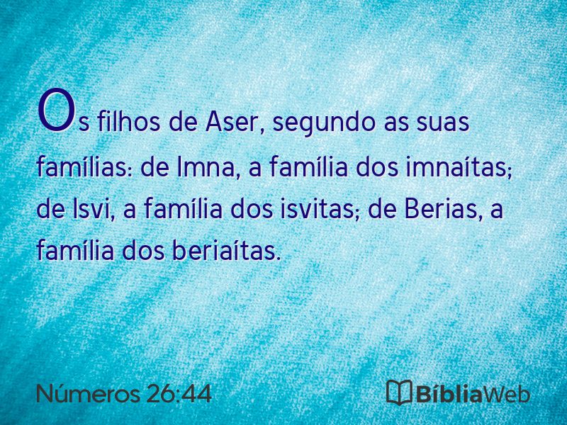 Números 26:44 em imagem para compartilhar
