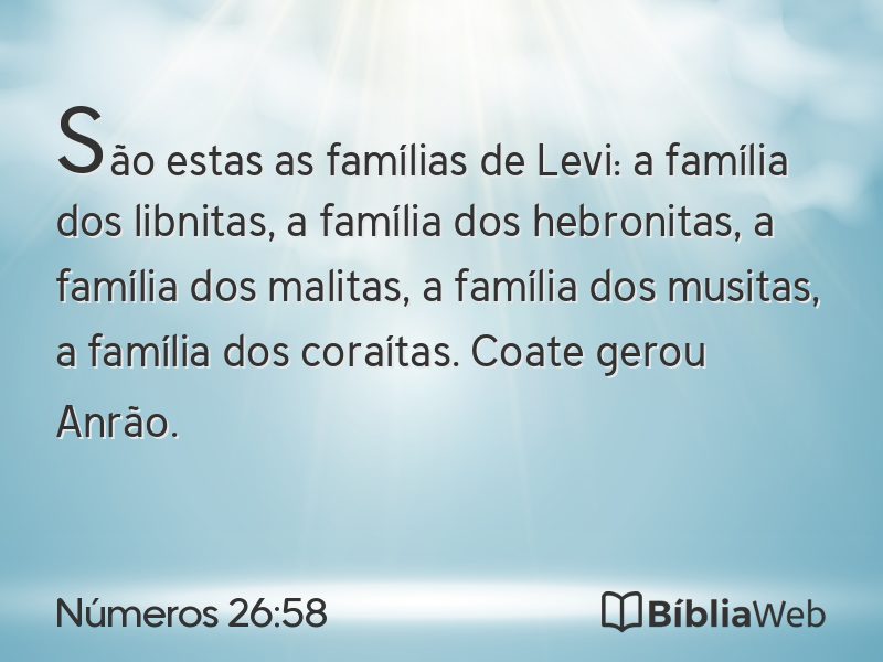 Números 26:58 em imagem para compartilhar