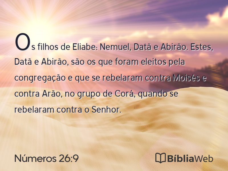 Números 26:9 em imagem para compartilhar