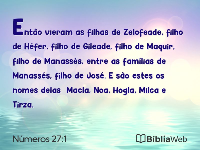 Números 27:1 em imagem para compartilhar