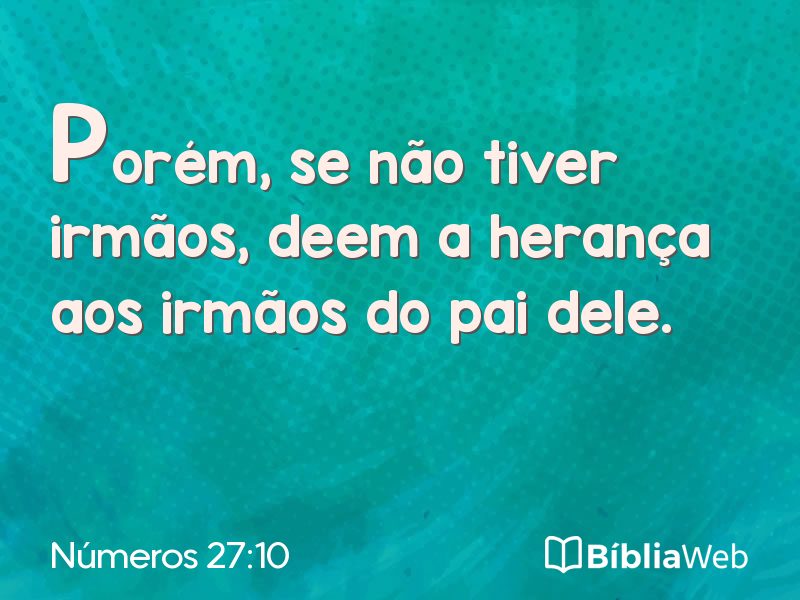 Números 27:10 em imagem para compartilhar