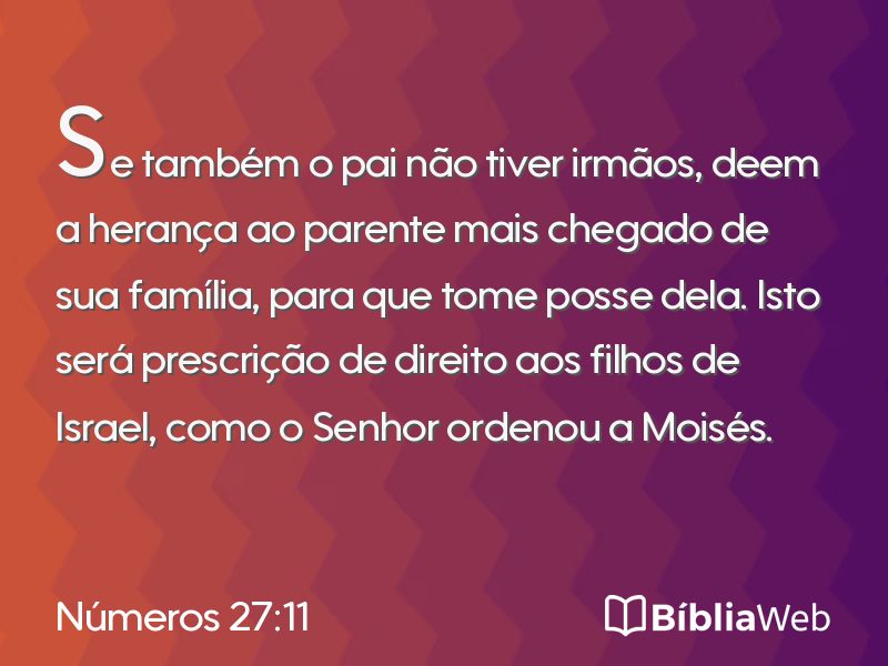 Números 27:11 em imagem para compartilhar