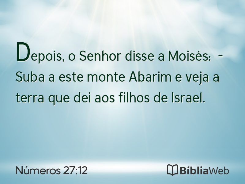 Números 27:12 em imagem para compartilhar