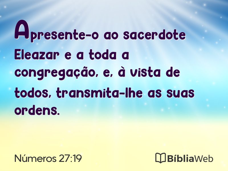 Números 27:19 em imagem para compartilhar