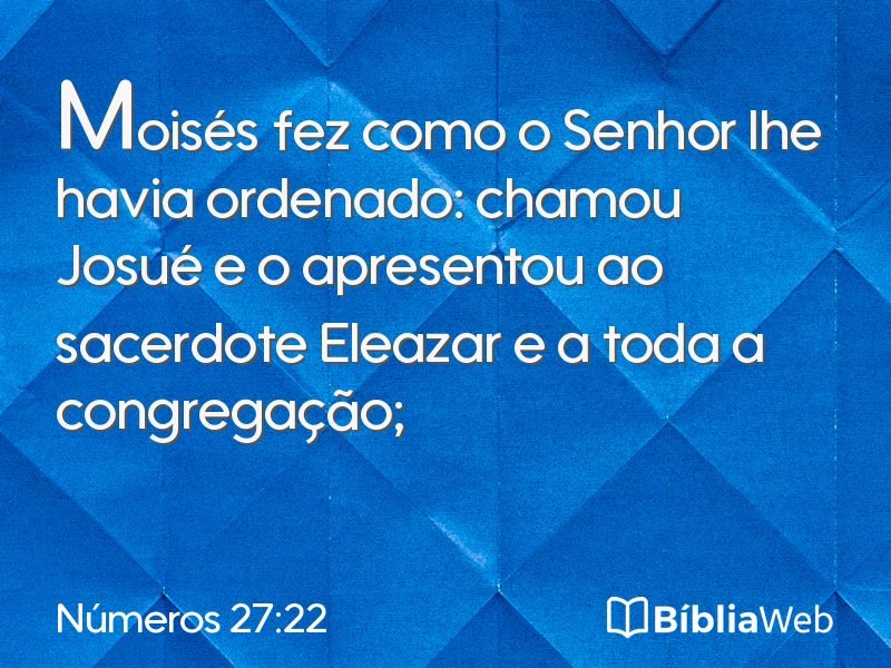 Números 27:22 em imagem para compartilhar