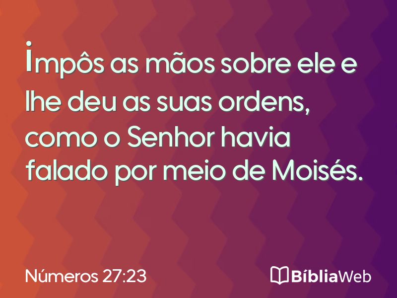 Números 27:23 em imagem para compartilhar