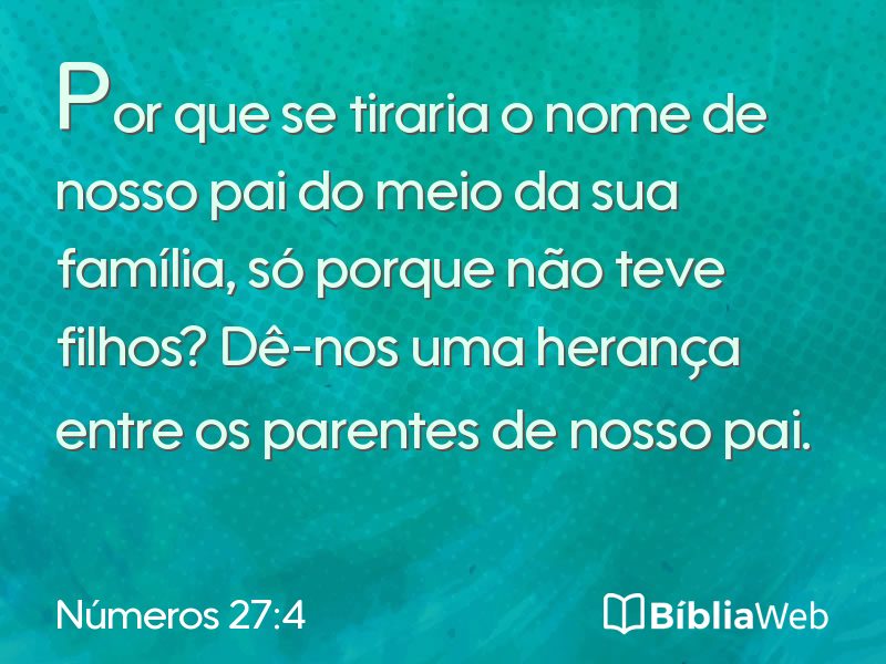 Números 27:4 em imagem para compartilhar