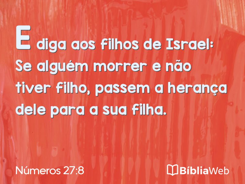 Números 27:8 em imagem para compartilhar