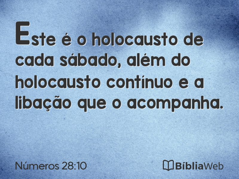 Números 28:10 em imagem para compartilhar
