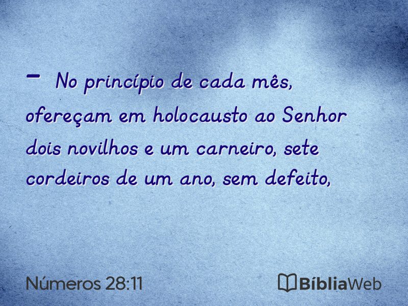 Números 28:11 em imagem para compartilhar