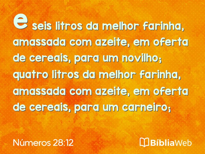 Números 28:12 em imagem para compartilhar