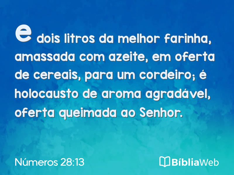 Números 28:13 em imagem para compartilhar