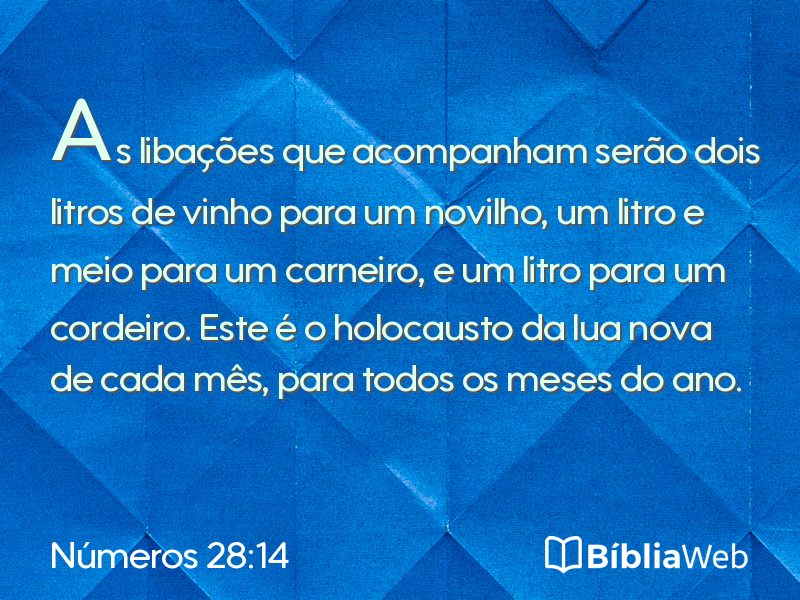 Números 28:14 em imagem para compartilhar