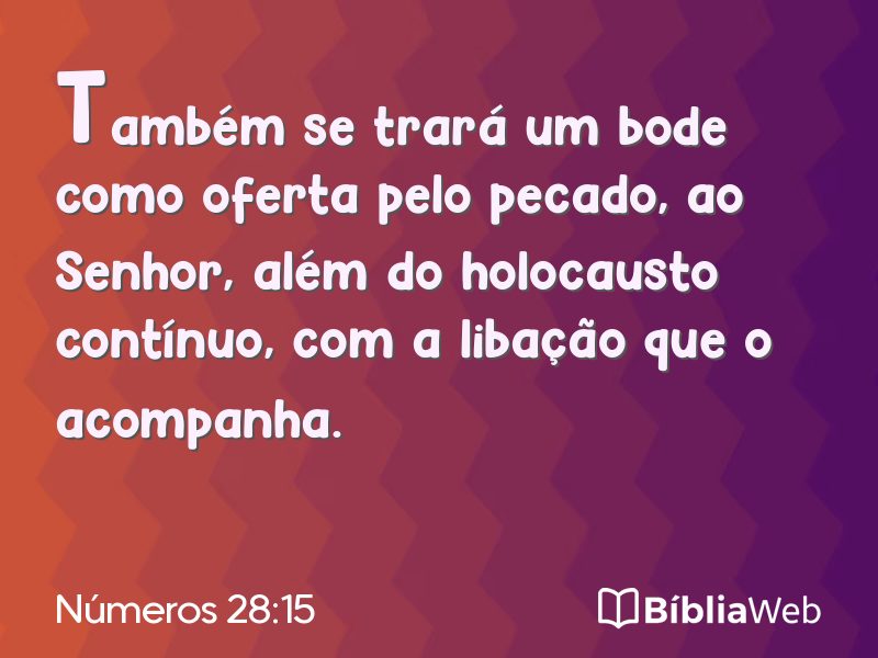 Números 28:15 em imagem para compartilhar