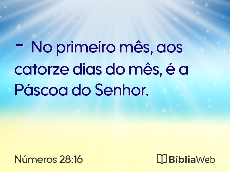Números 28:16 em imagem para compartilhar