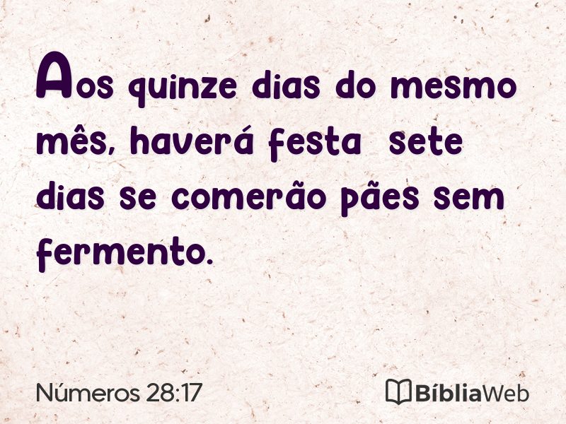 Números 28:17 em imagem para compartilhar